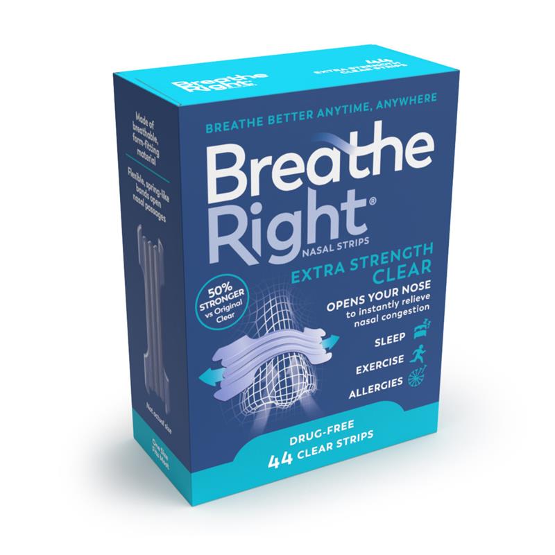 Load image into Gallery viewer, Breathe Right Nasal Strips Extra Strength Clear 44 Strips
