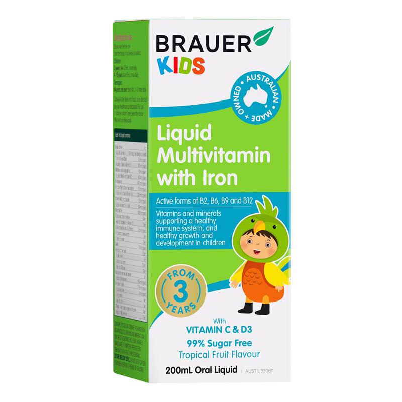Load image into Gallery viewer, Brauer Kids Liquid Multivitamin with Iron 200ml
