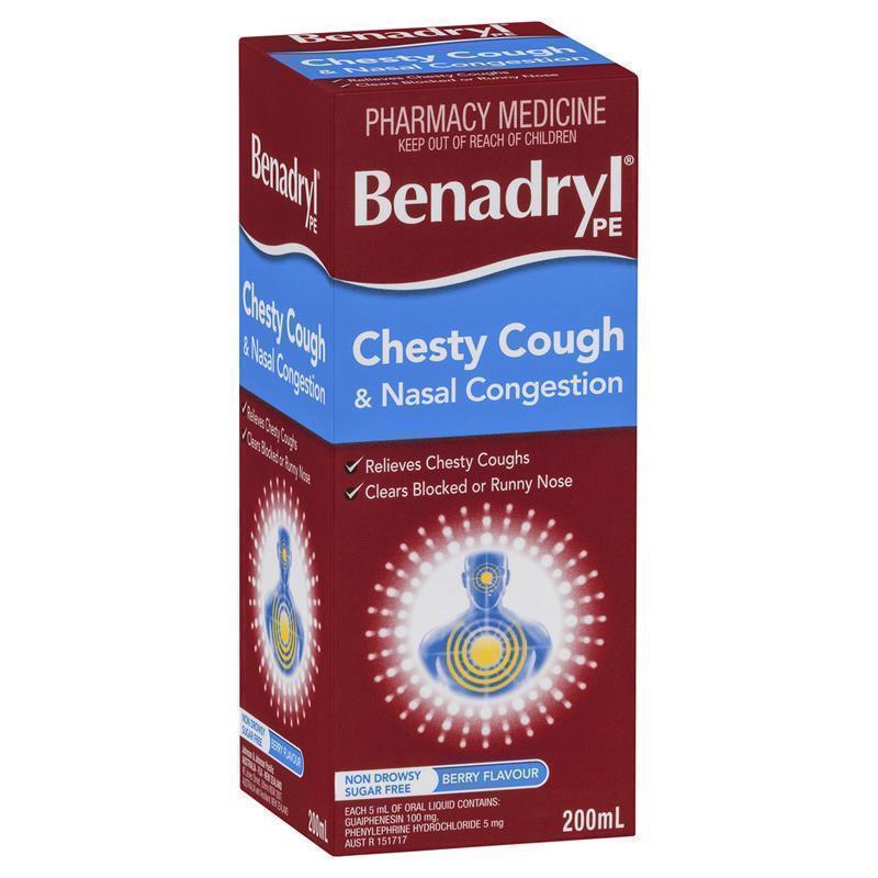 Load image into Gallery viewer, Benadryl PE Chesty Cough &amp; Nasal Congestion Non-Drowsy Berry Flavour 200mL
