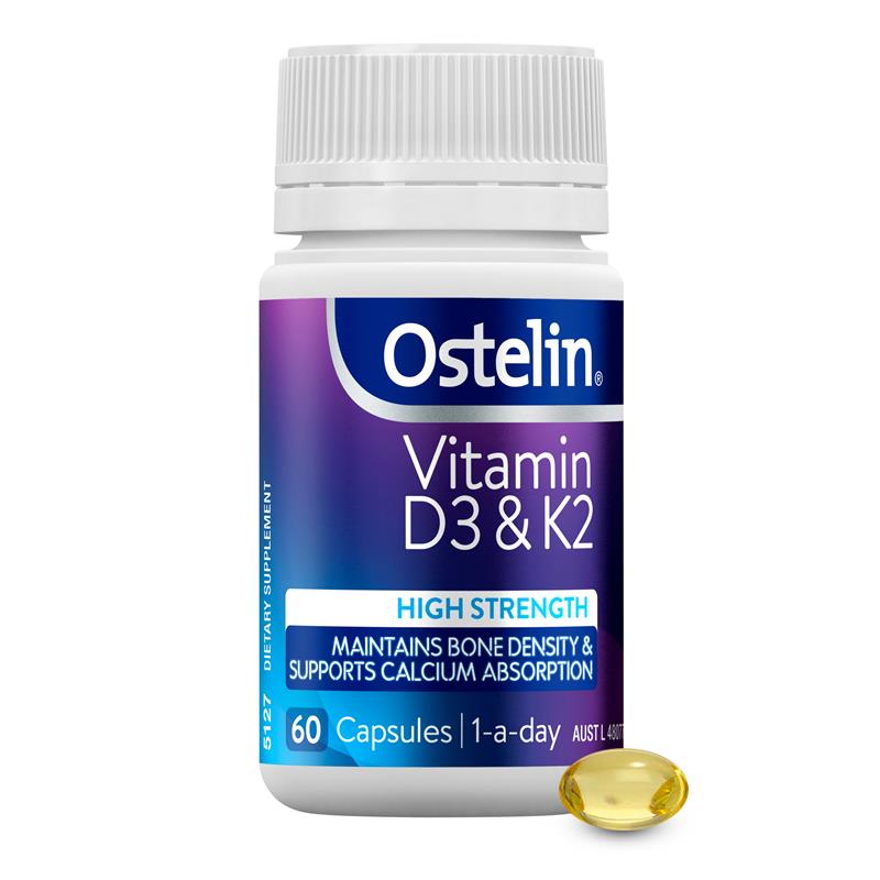 Load image into Gallery viewer, Ostelin Vitamin D3 &amp; K2 60 Capsules
