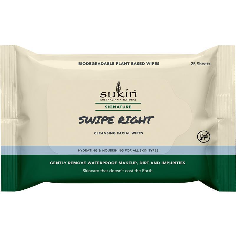 Load image into Gallery viewer, Sukin Signature Swipe Right Cleansing Facial Wipes 25 Sheets
