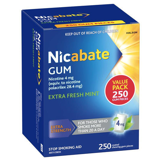 Nicabate Gum 2mg Extra Fresh 250 Pieces Exclusive Size