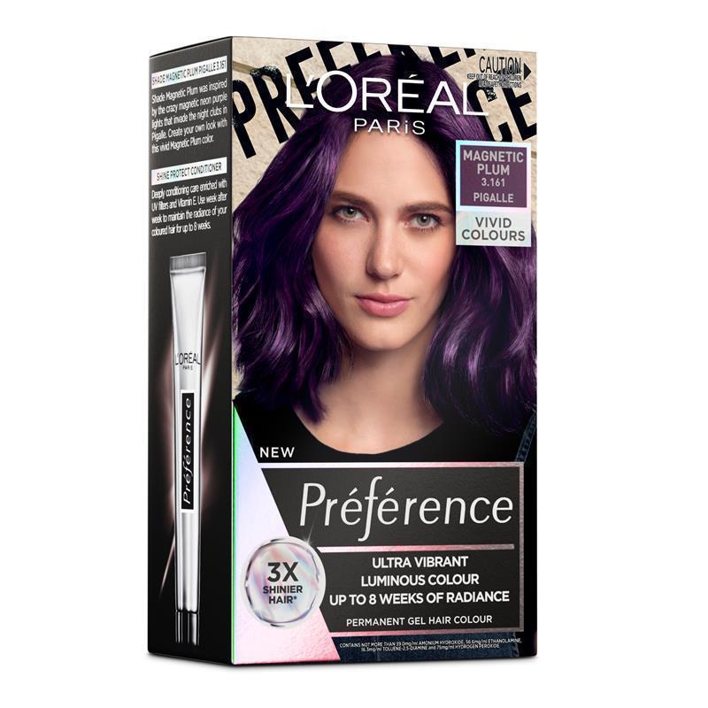 Load image into Gallery viewer, L'Oreal Paris Preference Vivids Permanent Hair Colour 3.161 Pigalle (Magnetic Plum)
