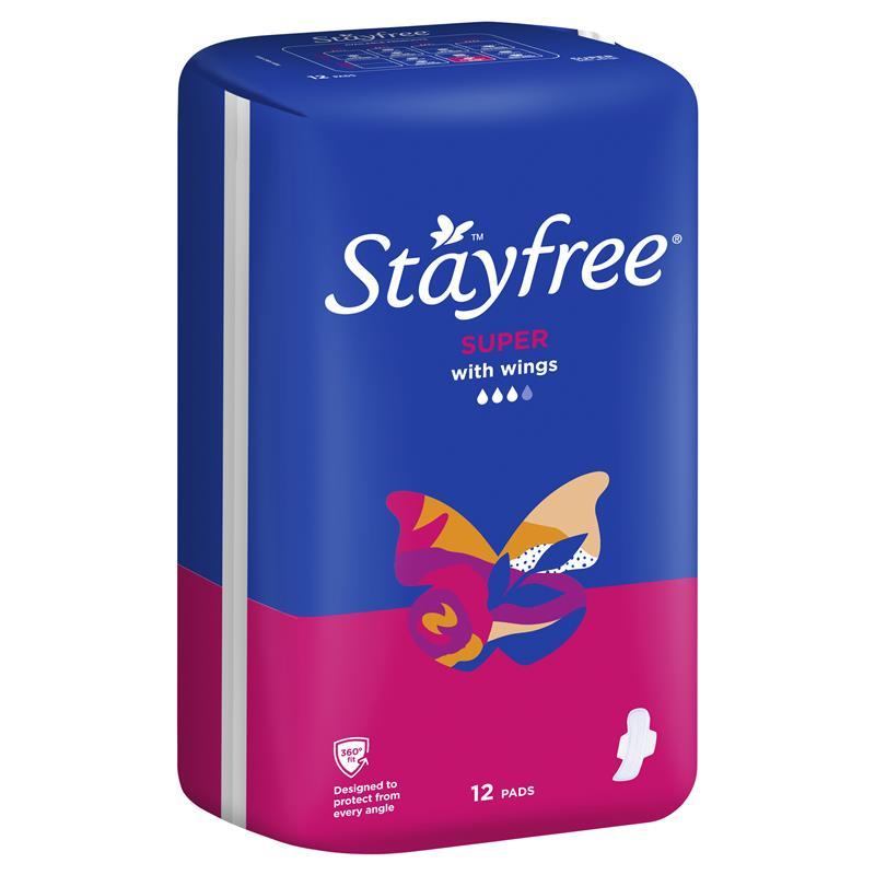 Load image into Gallery viewer, Stayfree Super Pads With Wings 12 Pack
