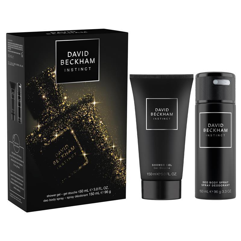 Load image into Gallery viewer, David Beckham Instinct Shower Gel And Body Spray Set 150ml Black Box

