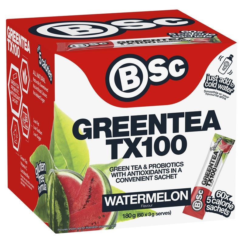 Load image into Gallery viewer, BSc Green Tea TX100 Watermelon 60 x 3g Serve NEW
