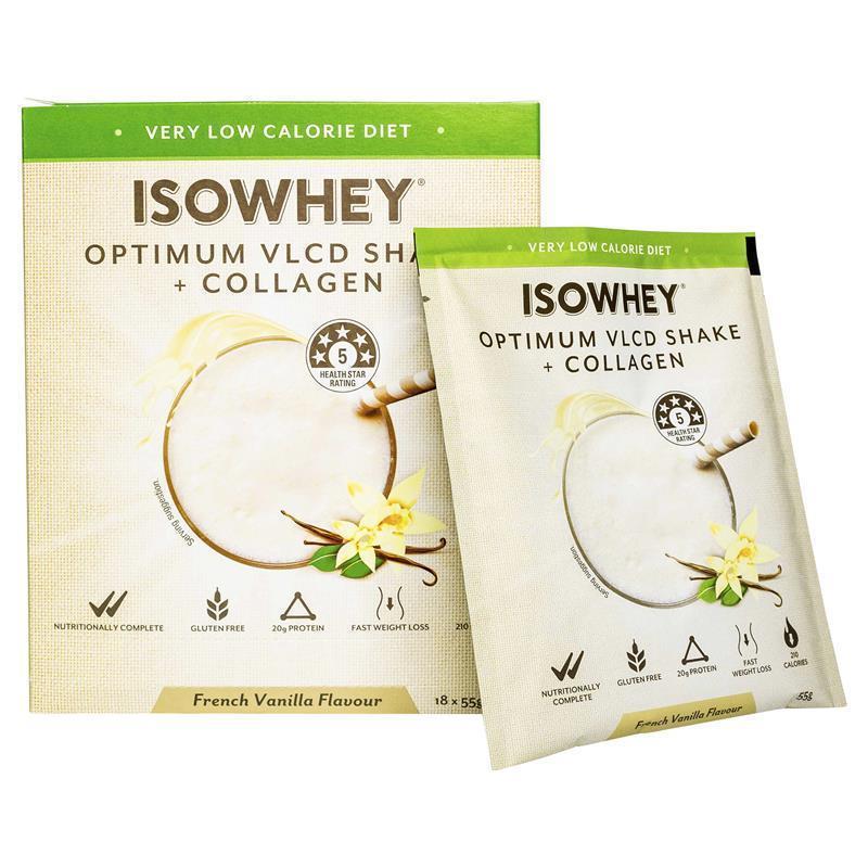 Load image into Gallery viewer, IsoWhey Optimum VLCD Shake + Collagen French Vanilla 18 x 55g
