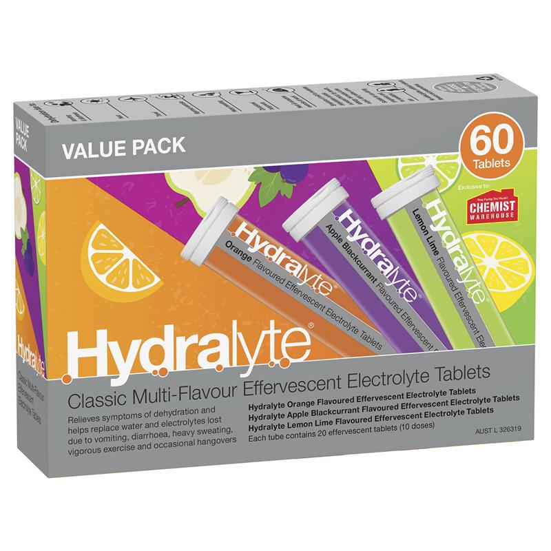Load image into Gallery viewer, Hydralyte Electrolyte Effervescent Multi-Flavour 60 Tablets Exclusive Size
