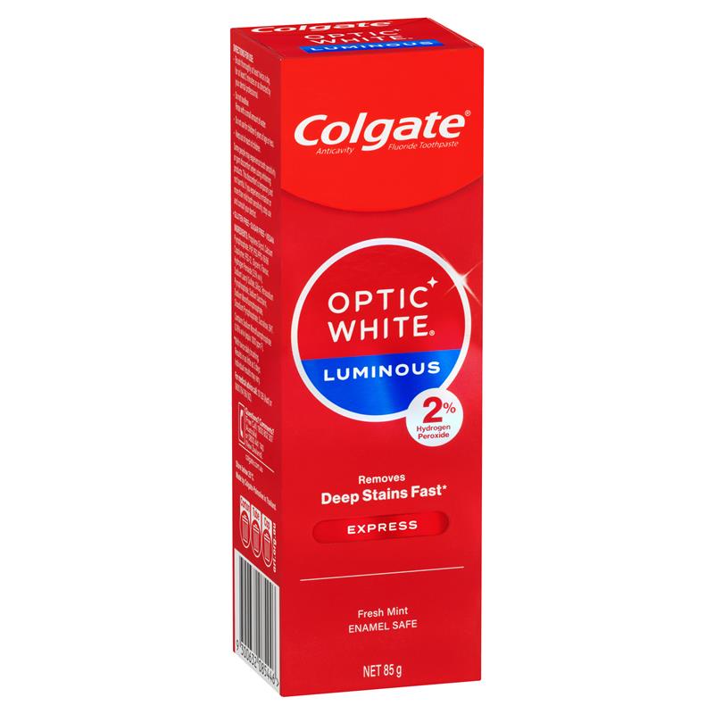 Load image into Gallery viewer, Colgate Optic White Express White Teeth Whitening Toothpaste Fresh Mint with Hydrogen Peroxide 85g
