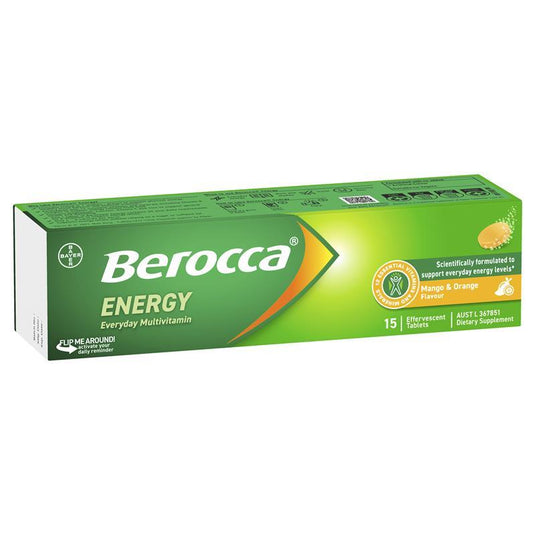 Berocca Energy Mango And Orange 15 Effervescent Tablets