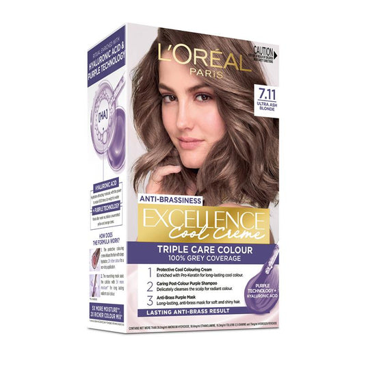 L'Oreal Paris Excellence Cool Creme Permanent Hair Colour 7.11 Ultra Ash Blonde