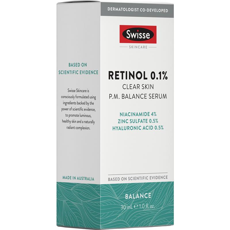 Load image into Gallery viewer, Swisse Skincare Retinol 0.1% Clear Skin PM Balance Serum 30ml
