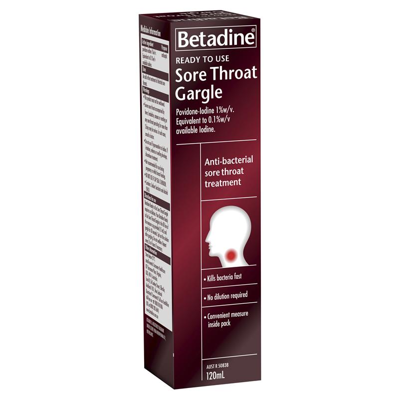 Load image into Gallery viewer, Betadine Sore Throat Gargle Ready To Use 120mL

