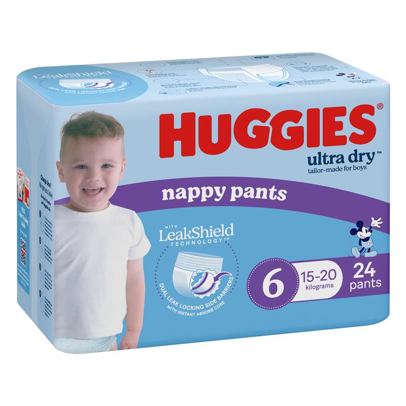 Load image into Gallery viewer, Huggies Ultra Dry Nappy Pants Size 6 15kg &amp; Over Boy 24 Pack
