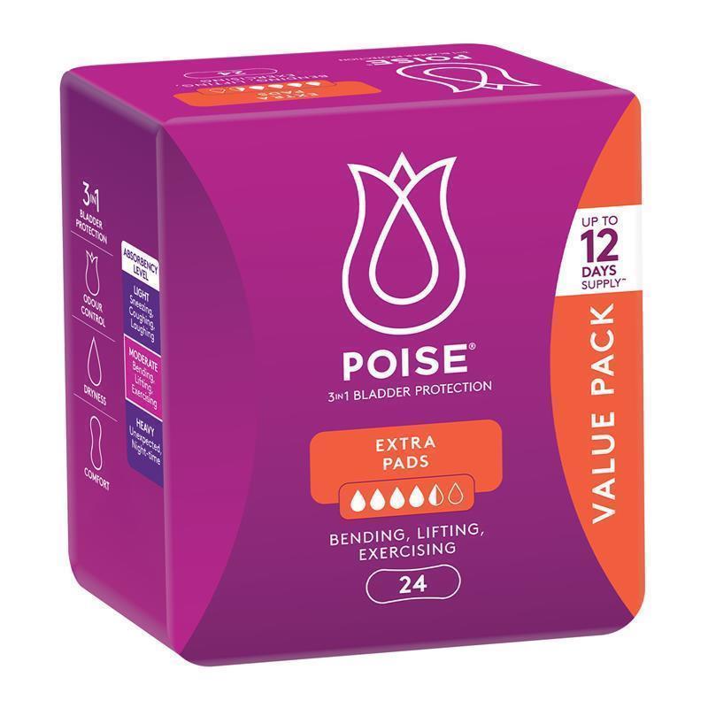Load image into Gallery viewer, Poise Pads Extra 24 Bulk Pack
