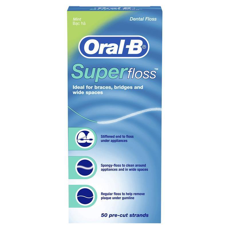 Load image into Gallery viewer, Oral B Superfloss Dental Floss Pre-Cut Strands 50 pack
