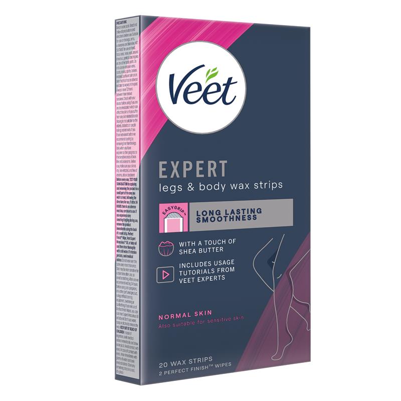Load image into Gallery viewer, Veet Expert Cold Wax Leg &amp; Body 20 Pack
