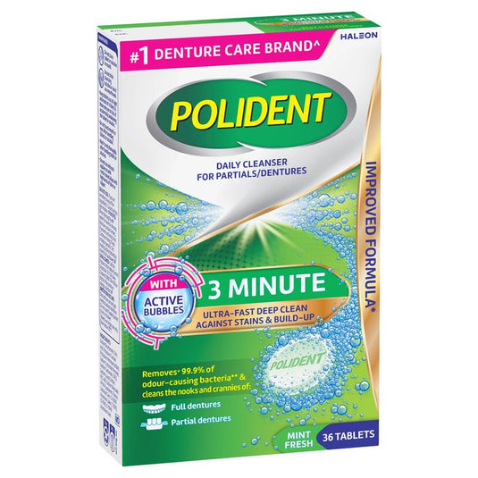 Polident Denture Cleanser Fresh Active Tablets 36