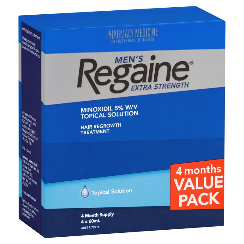 Load image into Gallery viewer, Regaine Mens 5% Minoxidil Solution Hair Regrowth Treatment 4 x 60ml
