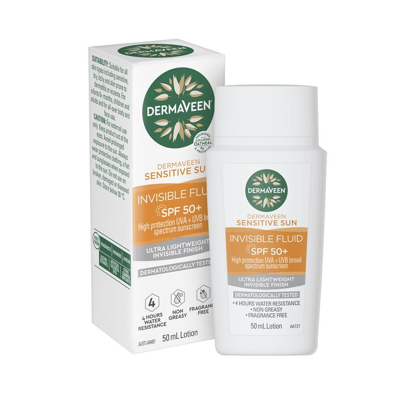 Load image into Gallery viewer, DermaVeen Sensitive Sun Invisible Fluid SPF50+ 50ml
