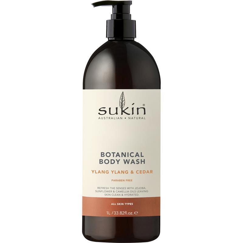 Load image into Gallery viewer, Sukin Botanical Body Wash Ylang Ylang &amp; Cedar 1 Litre Pump
