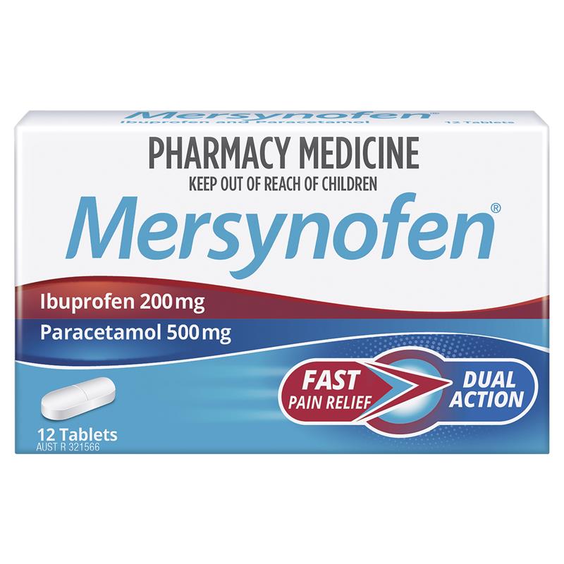 Load image into Gallery viewer, Mersynofen Pain Relief Tablets with Paracetamol + Ibuprofen 12 Pack
