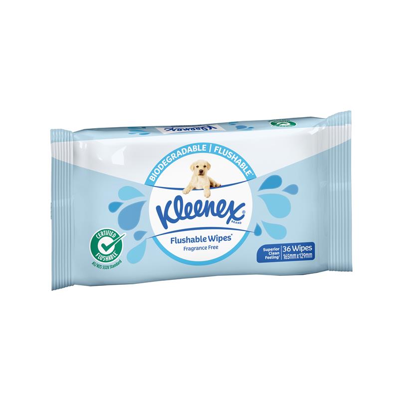 Load image into Gallery viewer, Kleenex Flushable Wipes Fragrance Free 36 Wipes
