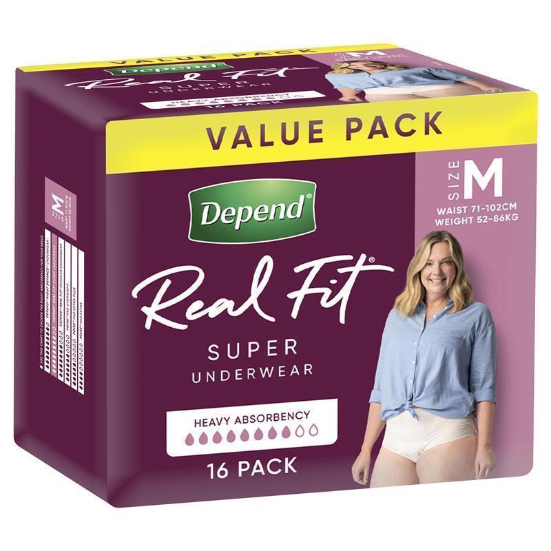 Load image into Gallery viewer, Depend Women Real Fit Underwear Super Medium 16 Bulk Pack
