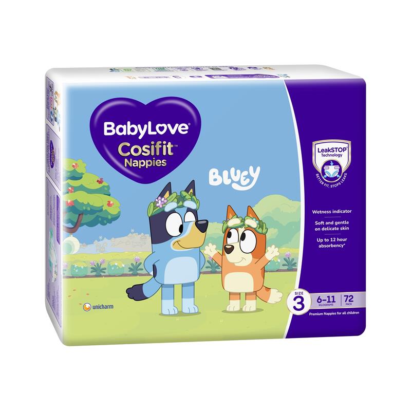 Load image into Gallery viewer, BabyLove Cosifit Nappies Size 3 (6-11kg) Jumbo 72 Pack
