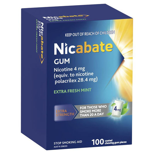 Nicabate Gum 4mg Extra Fresh 100 Pieces