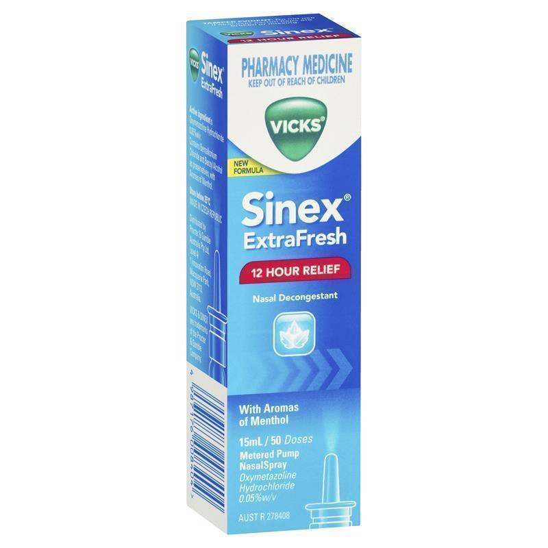 Load image into Gallery viewer, Vicks Sinex Extra Fresh Menthol Nasal Spray 15mL
