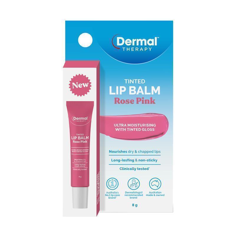 Load image into Gallery viewer, Dermal Therapy Tinted Lip Balm Rose Pink 8g
