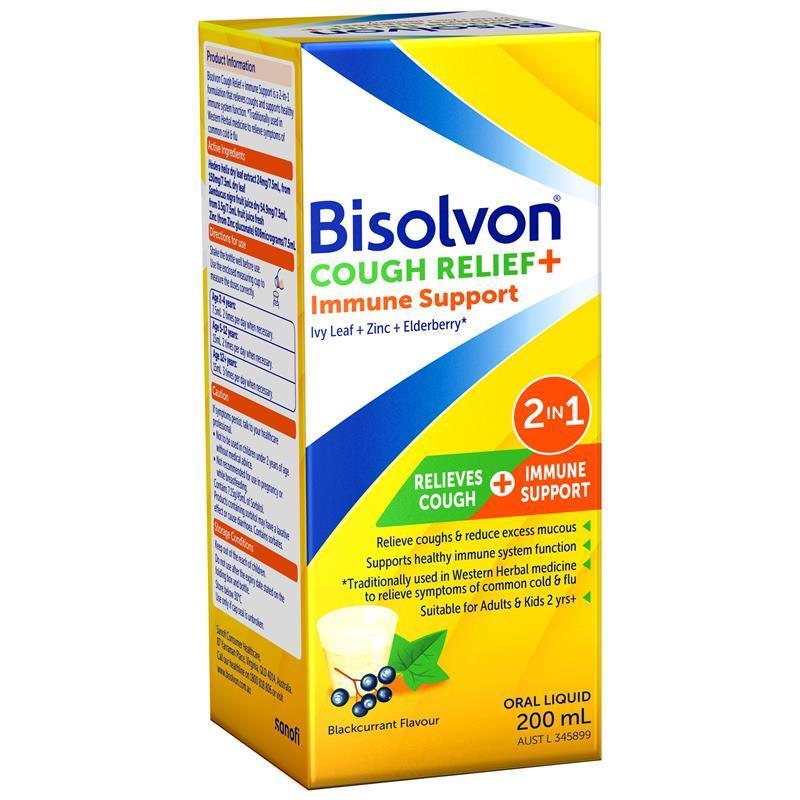 Load image into Gallery viewer, Bisolvon Cough Relief + Immune Support Cough Syrup for Kids + Adults - 200mL
