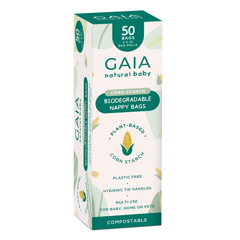 Load image into Gallery viewer, Gaia Natural Baby Biodegradable Nappy Bags 50 Pack

