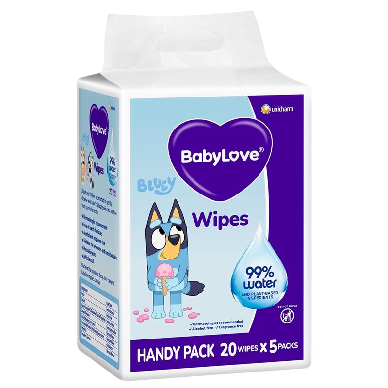 Load image into Gallery viewer, Babylove Water Wipes Travel Pack (20 X 5) 100 Pack
