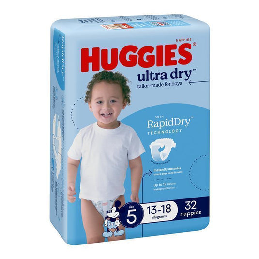 Huggies Ultimate Nappies Walker Size 5 Boy 32 Pack