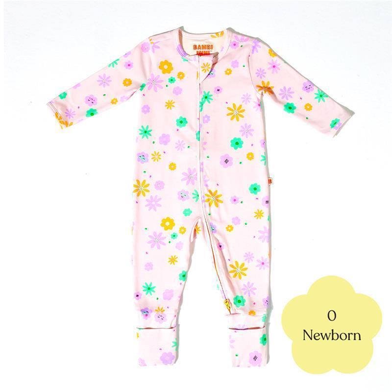 Load image into Gallery viewer, Bambi Mini Co. Wrigglesuit Girls Pink Neon Floral 0 Newborn
