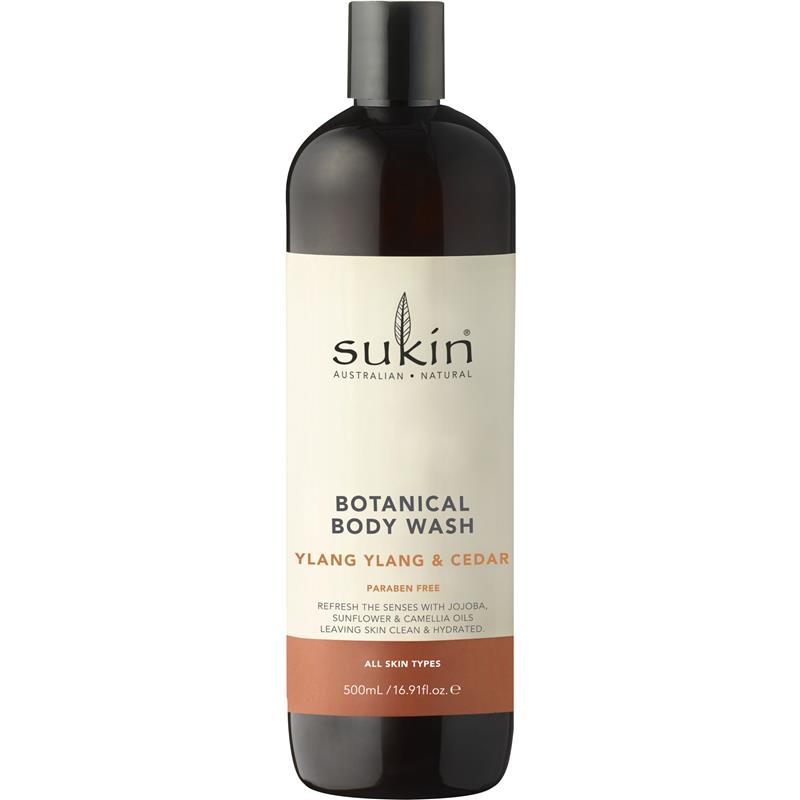 Load image into Gallery viewer, Sukin Botanical Body Wash Ylang Ylang &amp; Cedar 500ml
