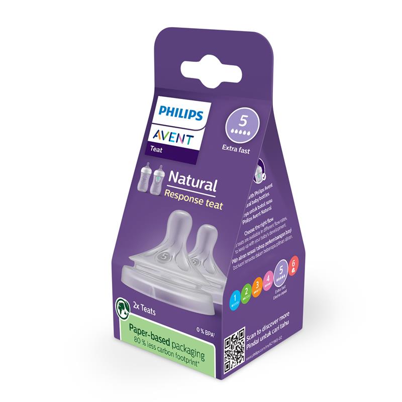 Load image into Gallery viewer, Avent Natural Response Teats 6 month+ Flow 5 2 Pack
