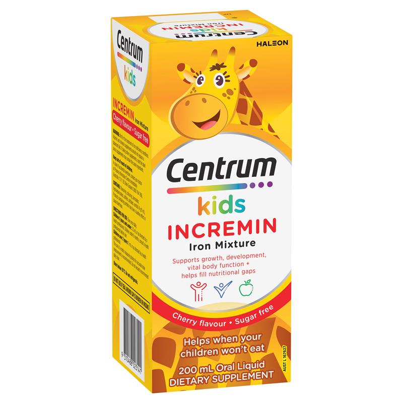 Load image into Gallery viewer, Centrum Kids Incremin Iron Mixture Cherry Flavour 200ml
