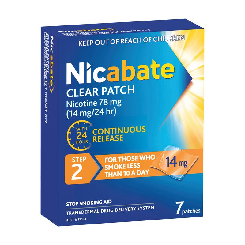 Load image into Gallery viewer, Nicabate Clear Patch Quit Smoking Step 2 14mg 7 Patches
