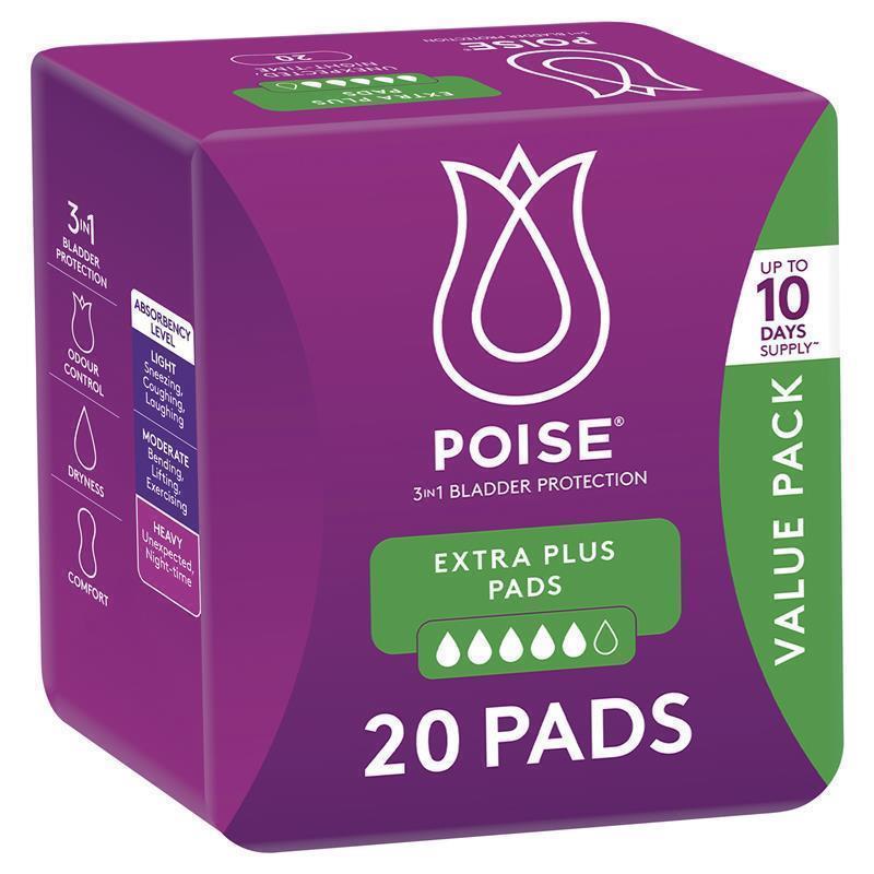 Load image into Gallery viewer, Poise Pads Extra Plus 20 Bulk Pack
