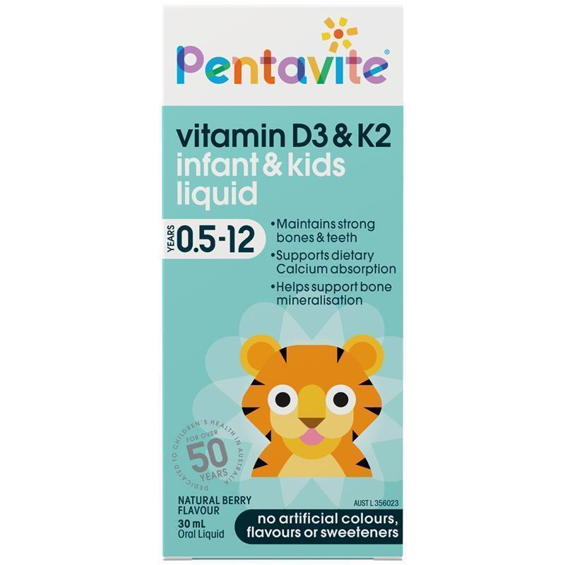 Load image into Gallery viewer, Pentavite Vitamin D3 &amp; K2 Kids Liquid 30ml
