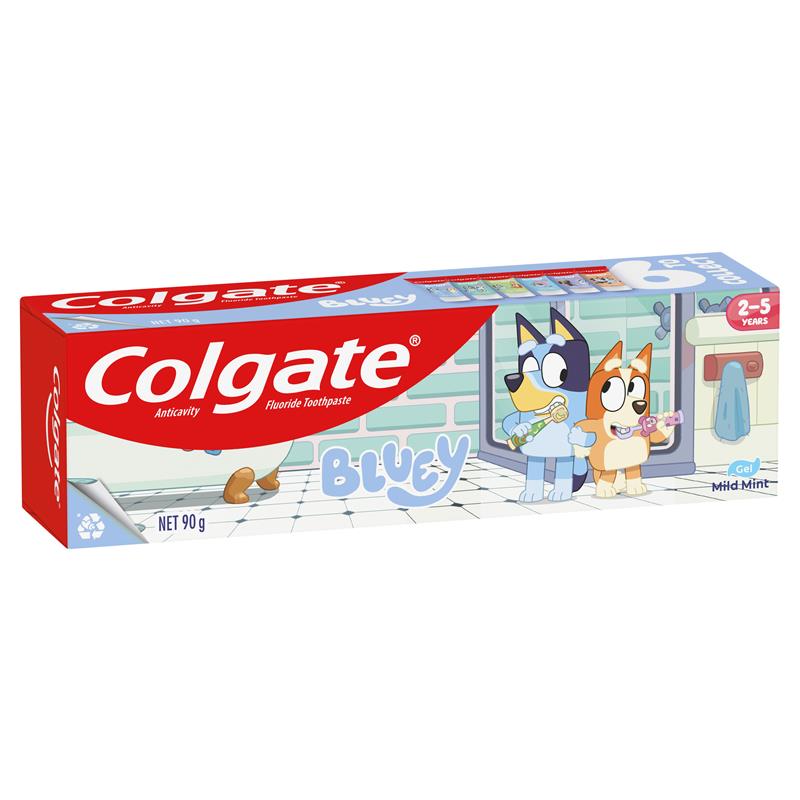 Load image into Gallery viewer, Colgate Toothpaste Kids Bluey 2-5 Years Mild Mint Gel 90g
