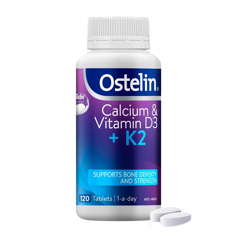 Load image into Gallery viewer, Ostelin Calcium &amp; D3 + K2 120 Tablets Exclusive Size
