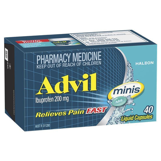 Advil Ibuprofen Pain Relief Liquid Mini 40 Capsules