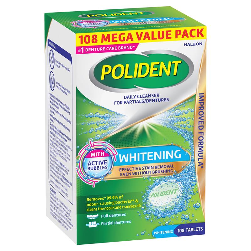 Load image into Gallery viewer, Polident Whitening Denture Cleanser 108 Tablets Exclusive Size

