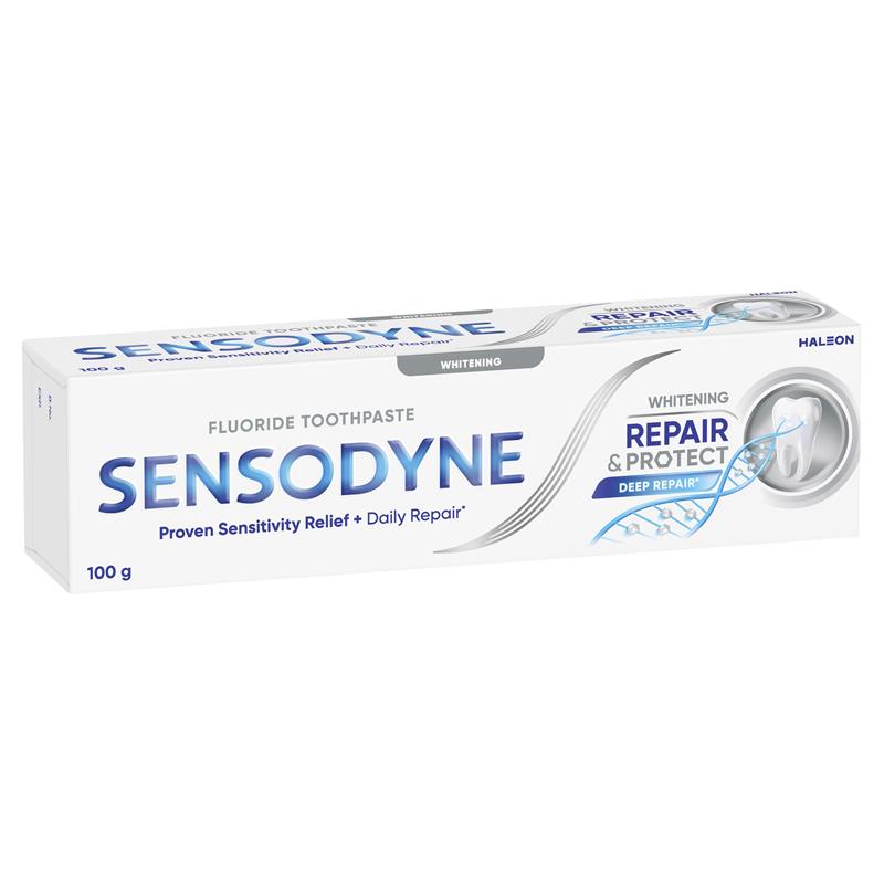 Load image into Gallery viewer, Sensodyne Sensitive Teeth Pain Repair &amp; Protect Whitening Toothpaste 100g
