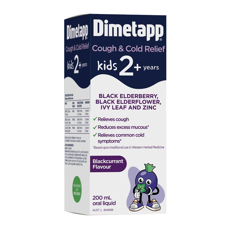 Load image into Gallery viewer, Dimetapp Kids Cough &amp; Cold Relief Black Elderberry &amp; Ivy Leaf 200ml
