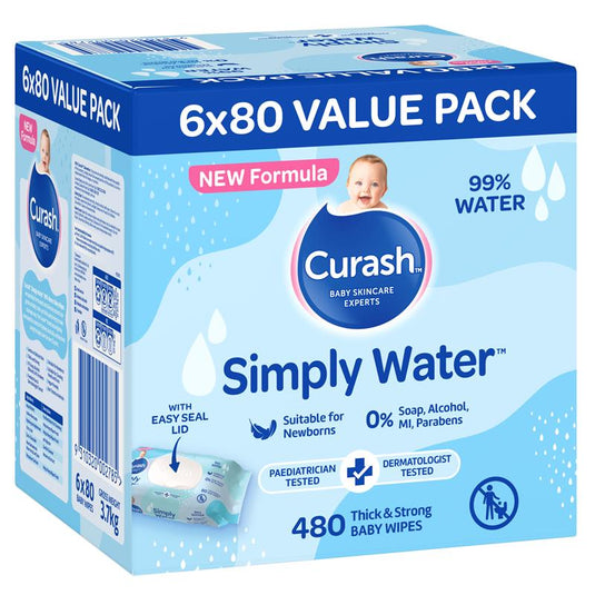 Curash Baby Care Simply Water Wipes 80 Pack